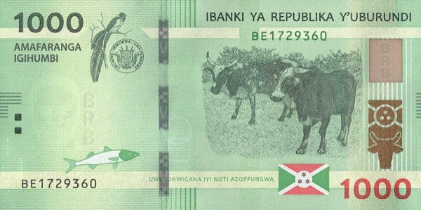 PN55 Burundi - 1000 Francs Year 2021